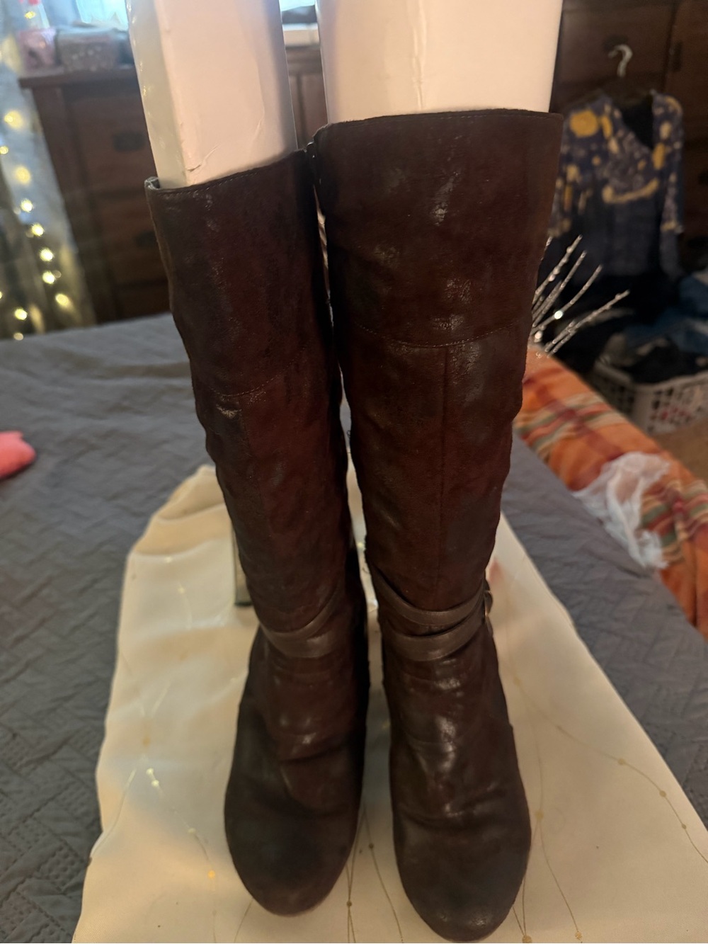 Arnette Women's Dark Brown Tall Leather Heeled Boots